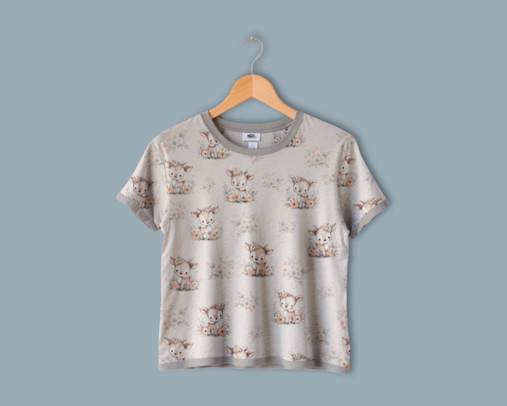 Jersey print med søde dådyr akvarel - Billede 2