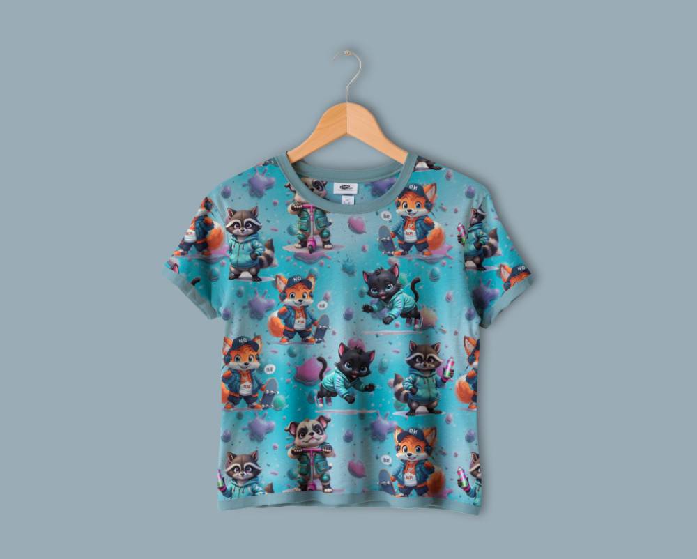 Jersey print med søde seje dyr 1 - Billede 2