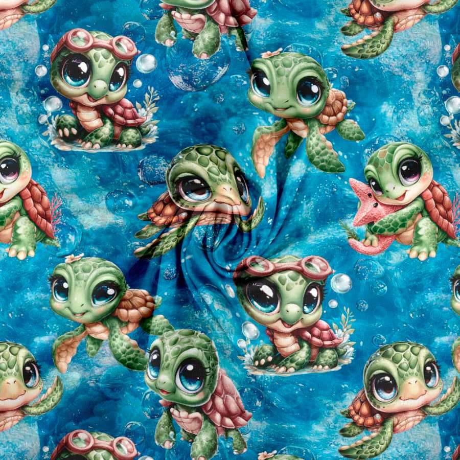 Jersey print med søde skildpadder 2 - Billede 3