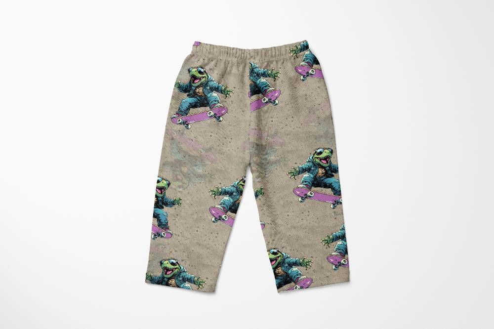 Jersey print med seje skater dinoer - Billede 2
