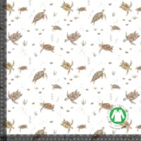 Jersey print med svømmende skildpadder