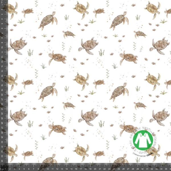 Jersey print med svømmende skildpadder