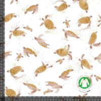 Jersey print med skildpadder - sand