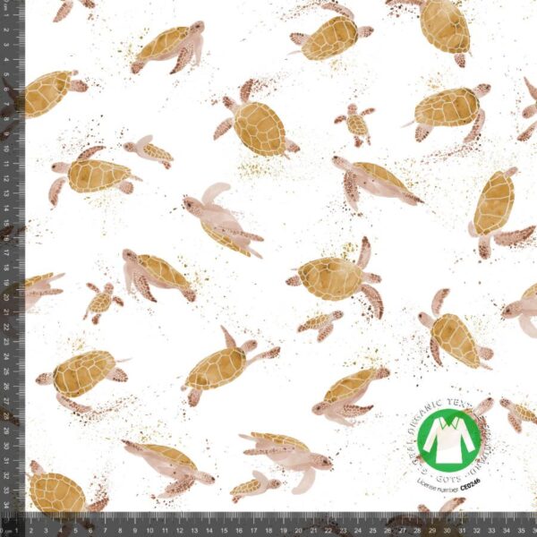 Jersey print med skildpadder - sand