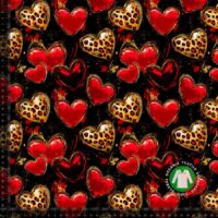 Jersey print med flotte leopard hjerter