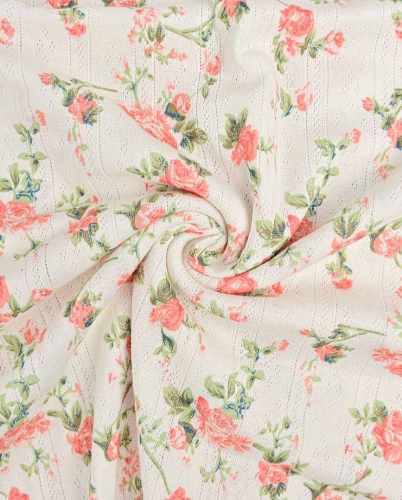 Pointoille strik med elegante blomster - rosa - Billede 3