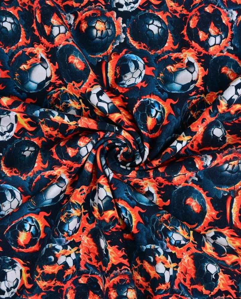 Jersey print med fodbold tema - blå - Billede 2