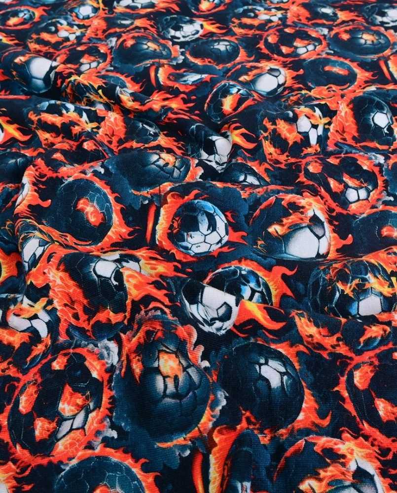 Jersey print med fodbold tema - blå - Billede 3