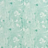 French Terry print med blomster - grøn