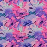 Bambus print med elegante blomster - pink