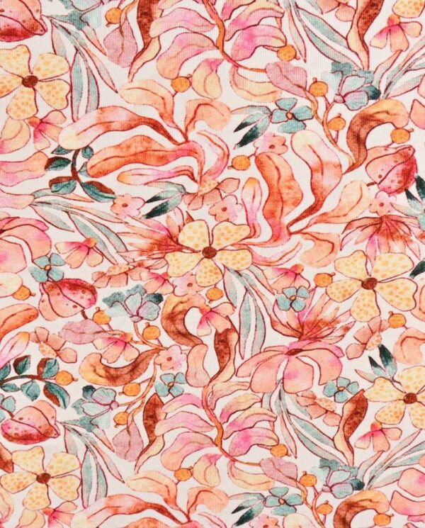 Bambus print med abstrakte blomster