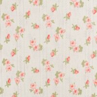 Pointoille strik med små blomster - rosa