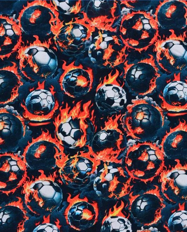 Jersey print med fodbold tema - blå