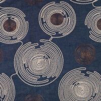 Chambray med broderi - Cirkler