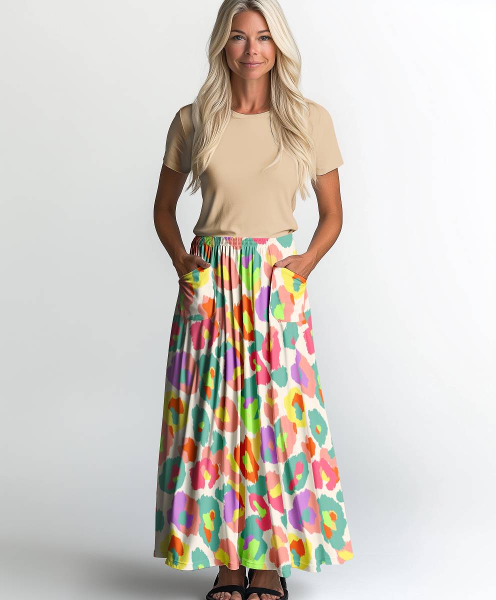 Jersey print med neon jaguar - Billede 2