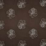 Hør viscose - blomster broderi brun