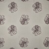 Hør viscose - blomster broderi natur