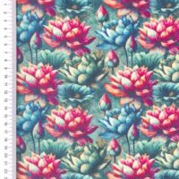Hør viscose - farverige lotusblomster