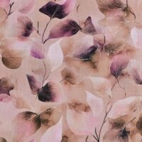 Hør viscose - lyserrøde skitse blade