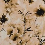 Hør viscose - brune akvarel blade