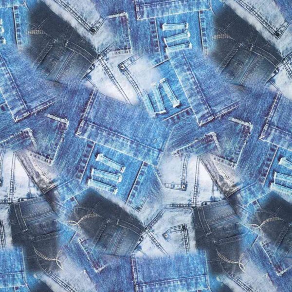 Bomuld twill - denim talje print