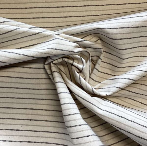 Halv panama - smalle beige og brune striber