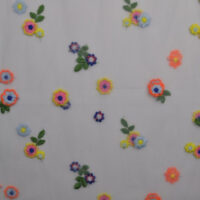 Mesh – lyseblå med blomster broderi