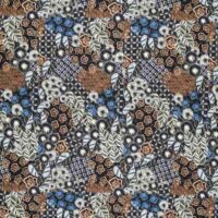 Bomuld twill - blad mønstret print
