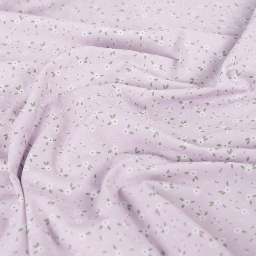 Poplin lavendel - Fine små blomster - Billede 2