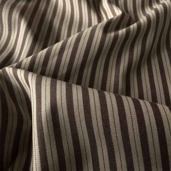 Bomuld med striber – brun / offwhite