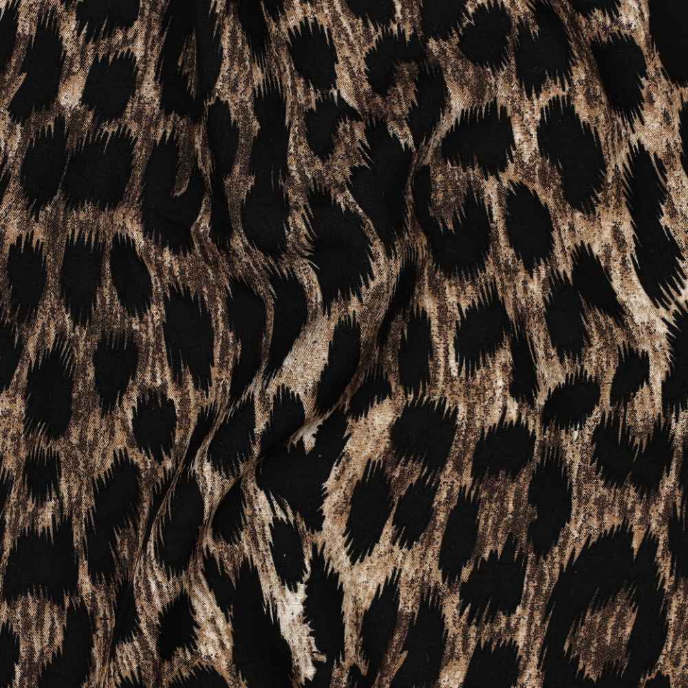 Viscose med gepard print i brun - Billede 3