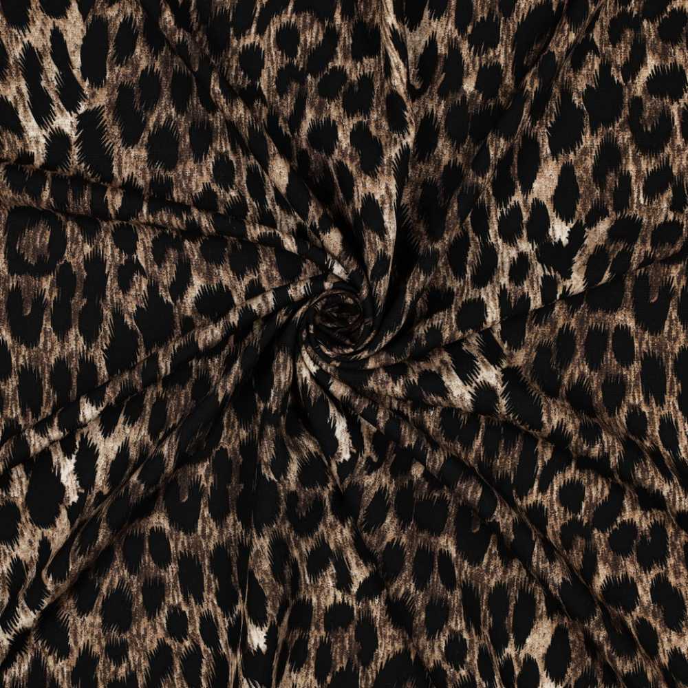 Viscose med gepard print i brun - Billede 2
