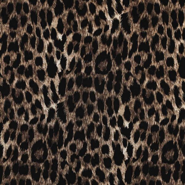 Viscose med gepard print i brun