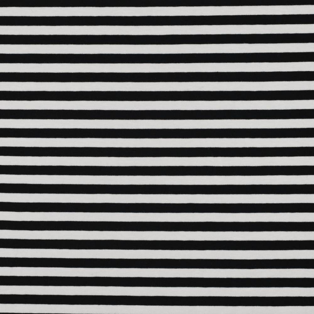 Jersey garnfarvede striber - sort