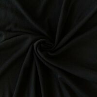 Sort merinould silke jersey, blød 1x1 ribstrik
