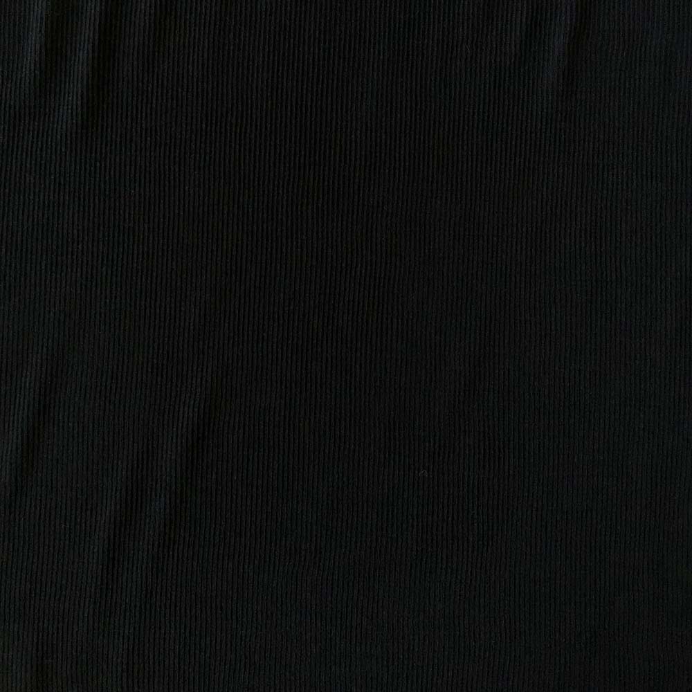 Sort merinould silke jersey, blød 1x1 ribstrik - Billede 2