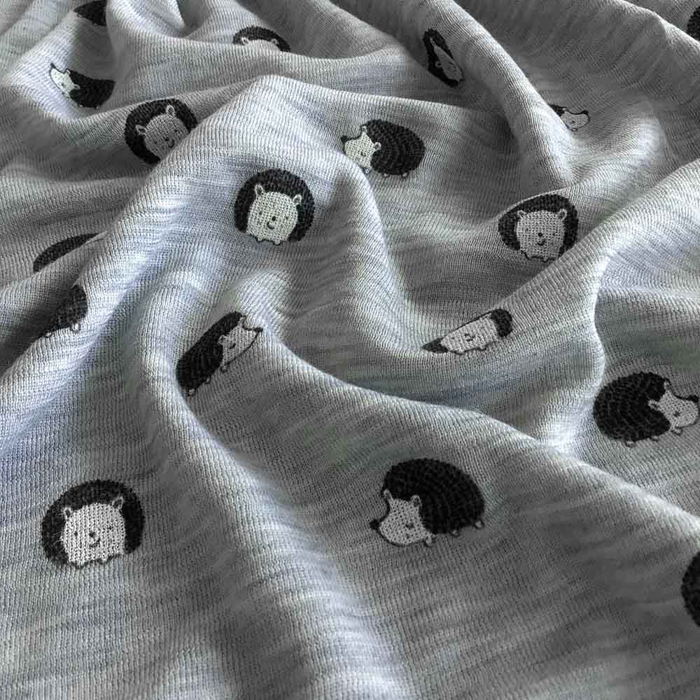 Pindsvin merinould jersey, blød 1x1 ribstrik - Billede 3