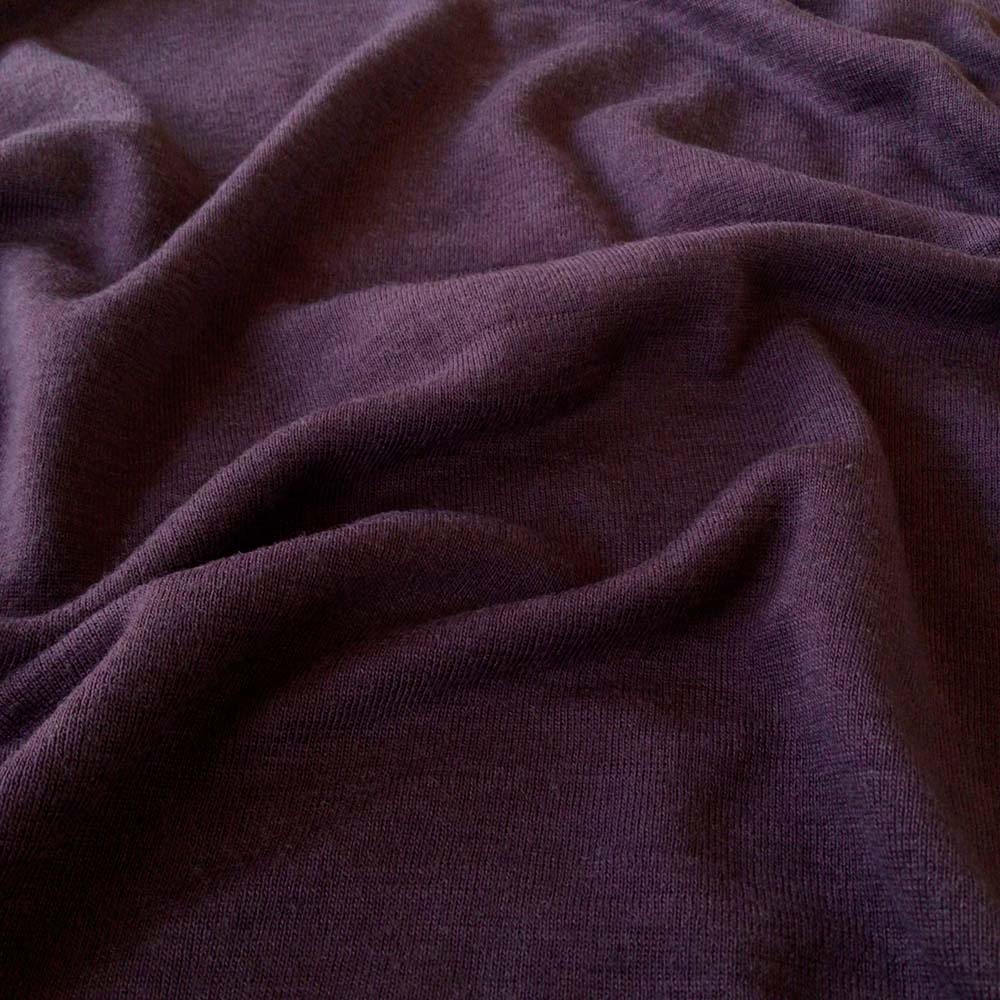 Lilla merinould silke jersey, blød 1x1 ribstrik - Billede 4