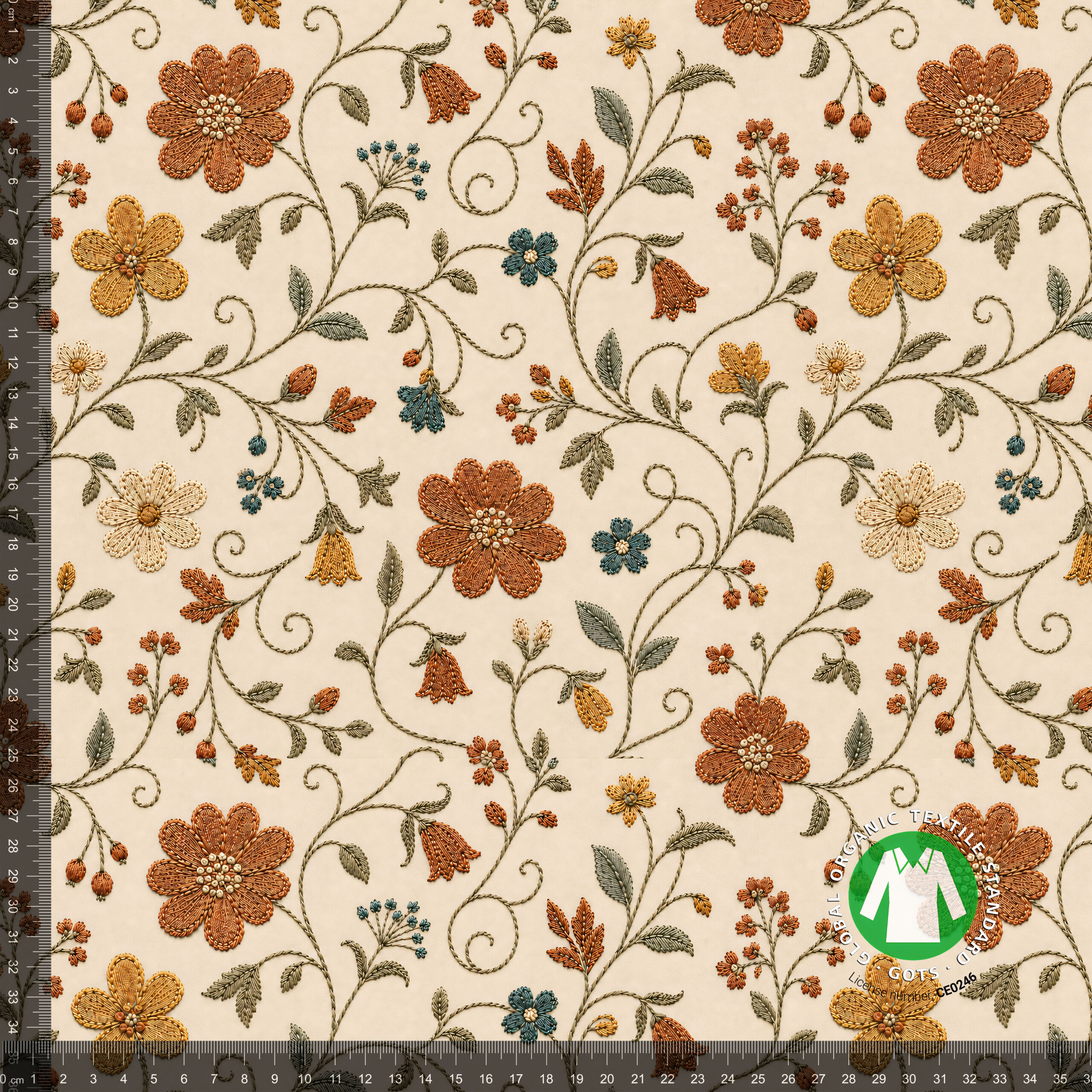 Jersey print med sarte blomsterranker - Billede 4