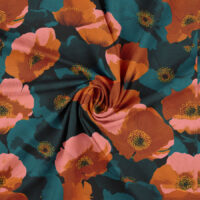 Jersey print med orange valmuer