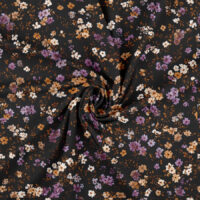 Jersey print med små blomster på mørk bund