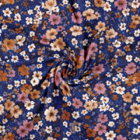 Jersey print med små markblomster på blå