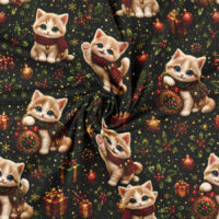 Jersey print med julekillinger på grøn bund