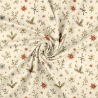 Jersey print med små juleblomster