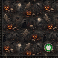 Halloween jersey med kirkegård og græskar