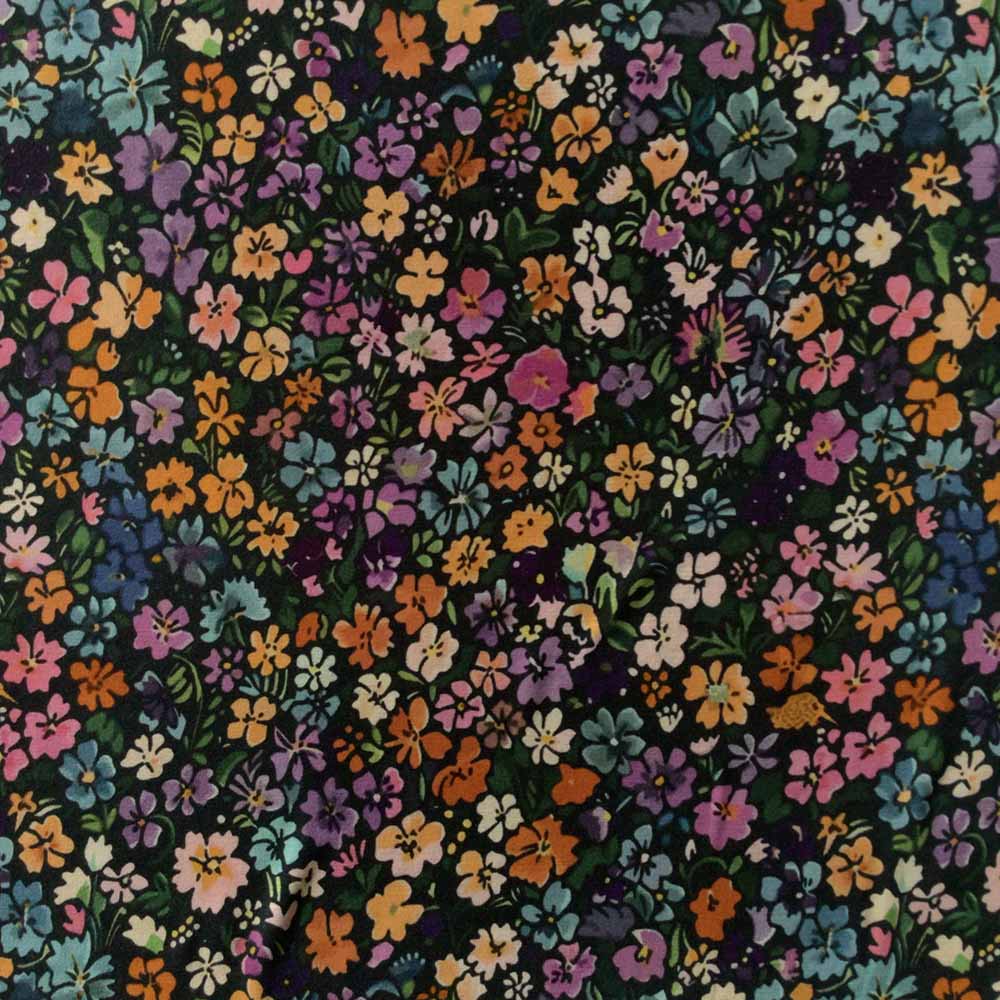 Bambus jersey med små farverige blomster - Billede 2