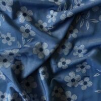 Chambray med blomsterprint - jeans