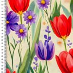 Viscose lycra med tulipaner