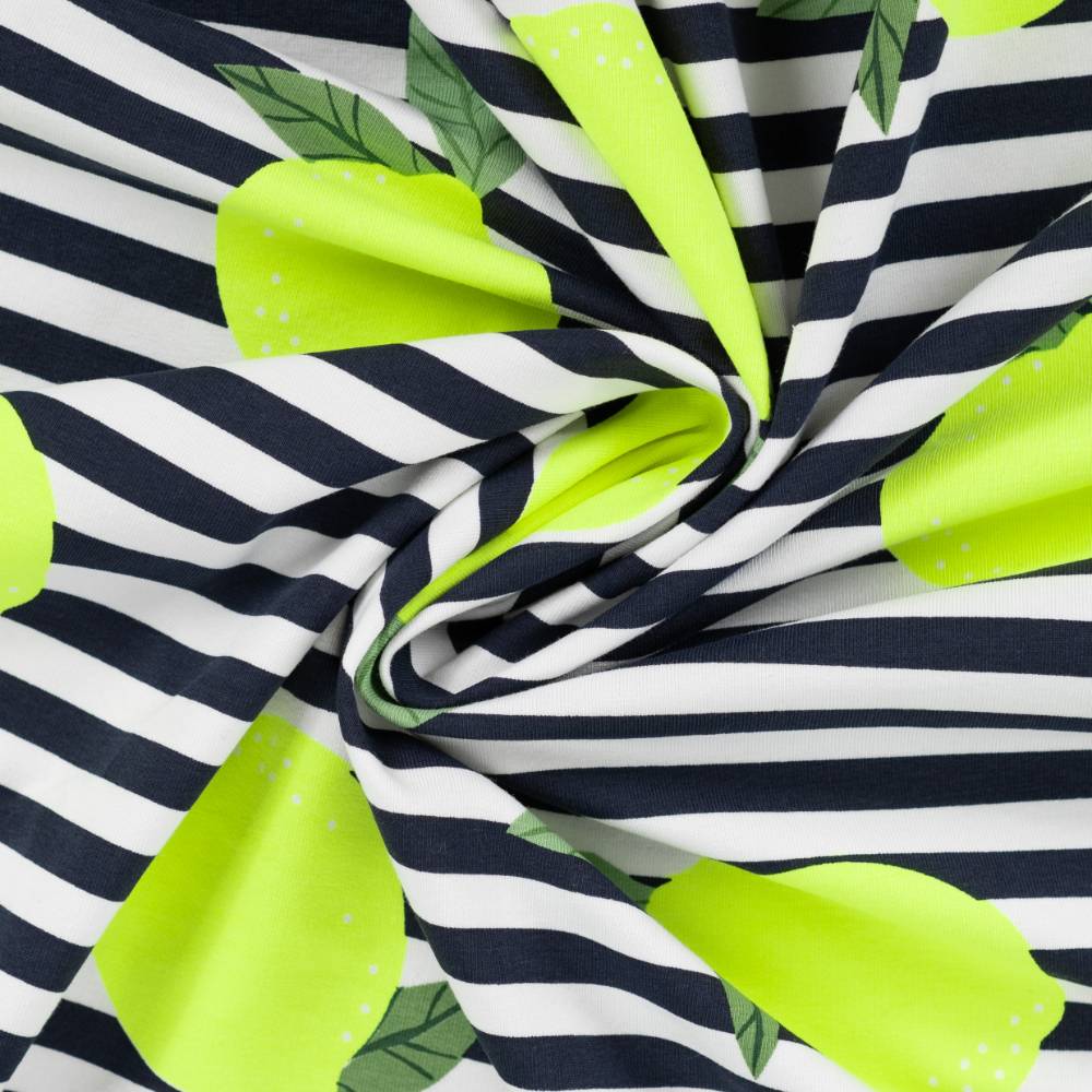 French Terry – Neon gule citroner - Billede 4