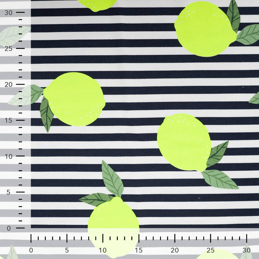 French Terry – Neon gule citroner - Billede 3